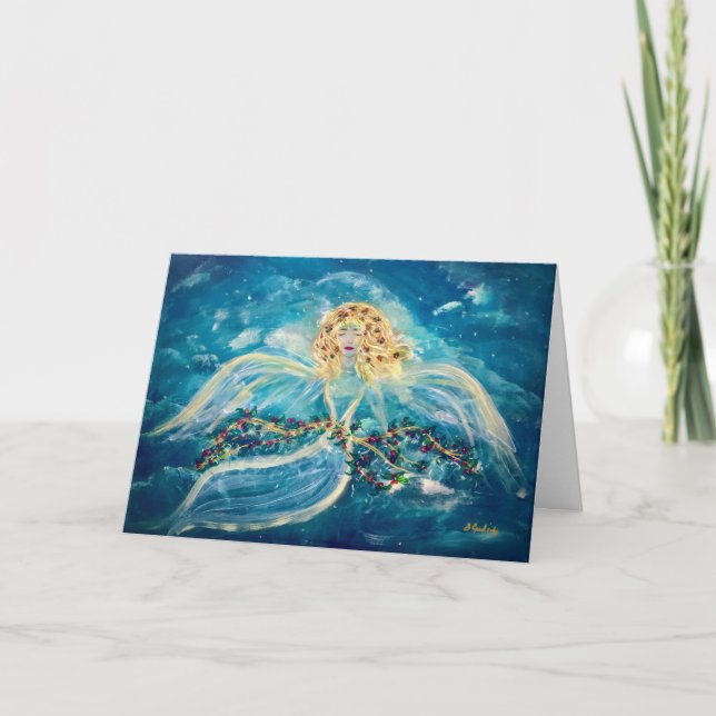 Christmas Angel Folded Greeting Card (Front)