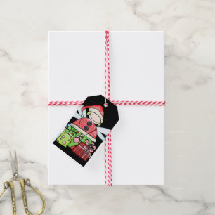 Christmas Angel Gift Tags Santa Black