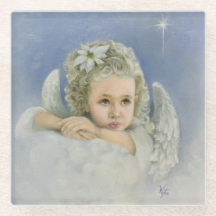 Christmas Angel Glass Coaster