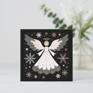 Christmas Angel Glitter Christian Xmas Religious Holiday Card