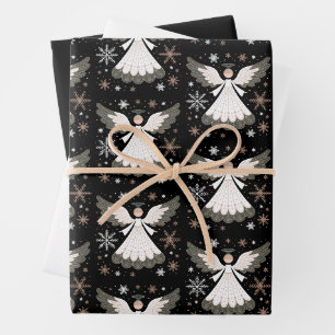Christmas Angel Glitter Christian Xmas Religious Wrapping Paper Sheet