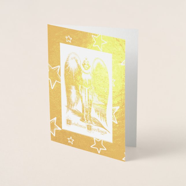 CHRISTMAS ANGEL GREETING CARD Foil Card (Front)