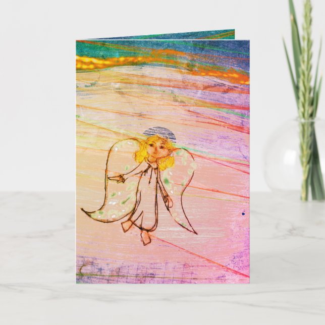 Christmas angel hark rejoice holiday card (Front)