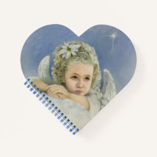 Christmas Angel Heart Spiral Notebook