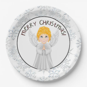 Christmas Angel Holiday paper plate