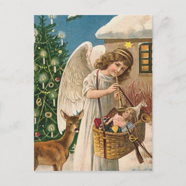 Christmas Angel Holiday Postcard (Front)