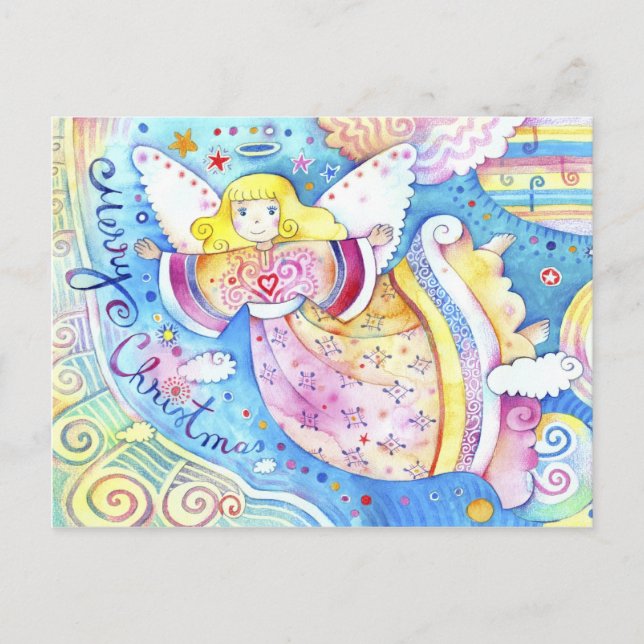 Christmas Angel Holiday Postcard (Front)