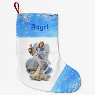 Christmas Angel in Blue Custom Christmas Stocking