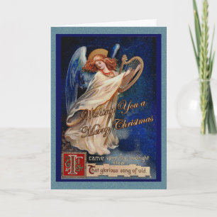 Christmas Angel in Midnight Sky Holiday Card