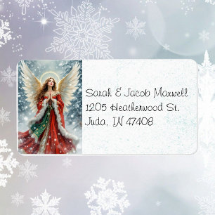 Christmas Angel in Snow Custom Return Address Label