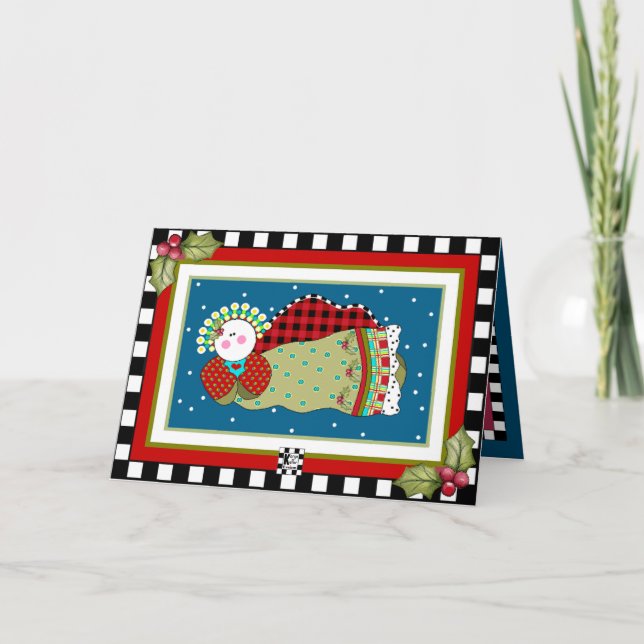 Christmas Angel in Starry Sky Christmas card (Front)