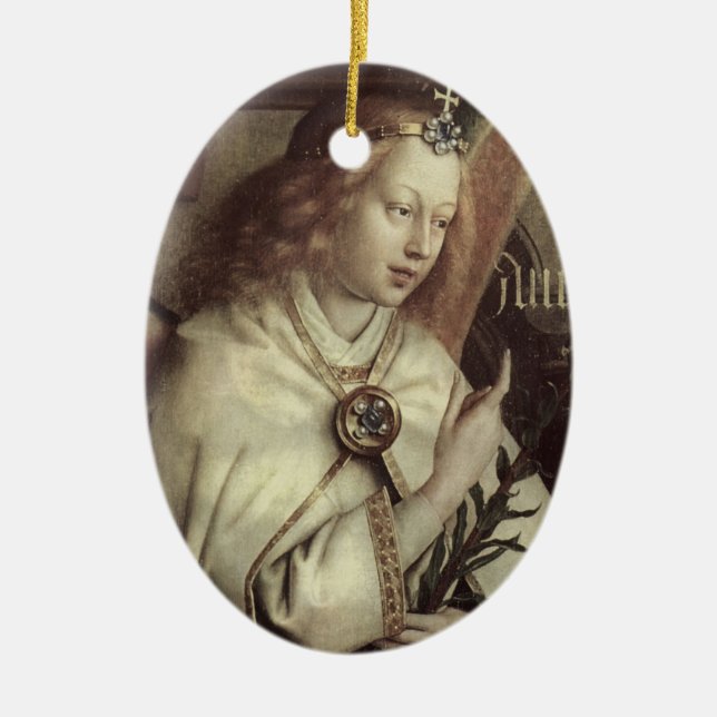 Christmas Angel, Jan van Eyck Ceramic Tree Decoration (Front)
