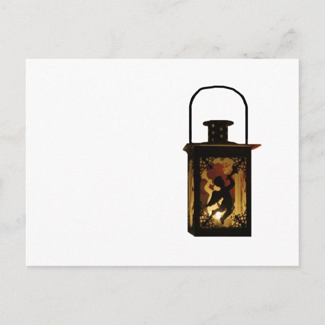 Christmas Angel Lantern Holiday Postcard (Front)