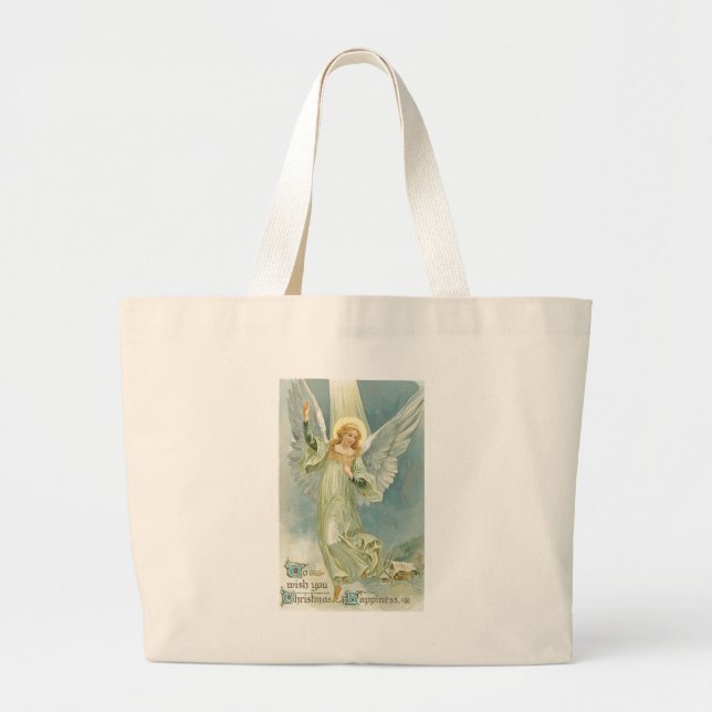 Christmas Angel Large Tote Bag (Front)