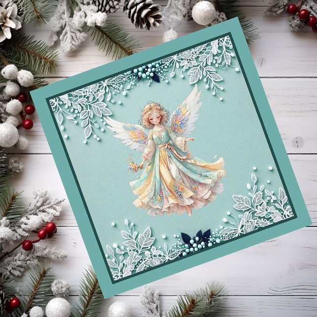 Christmas Angel Magnetic Card (Rainbow angel.)