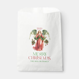 Christmas Angel Merry Christmas Typography Favour Bags