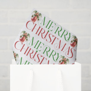 Christmas Angel Merry Fancy Christmas Typography Tissue Paper