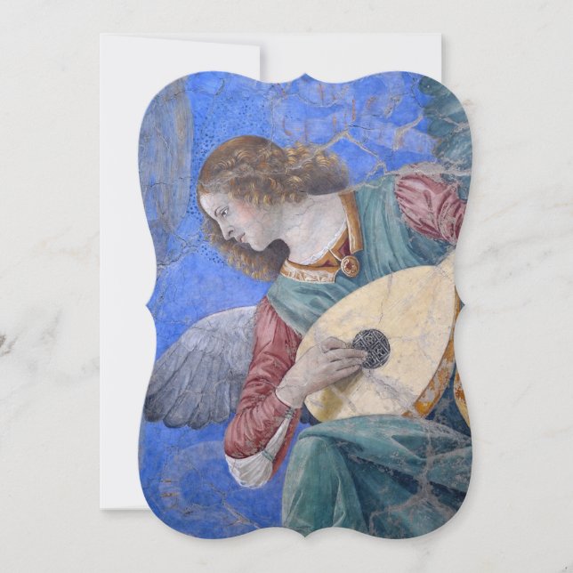 Christmas Angel Musician Melozzo da Forli Vatican  Holiday Card (Front)