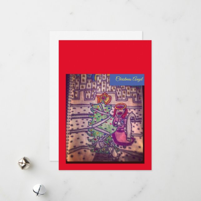 Christmas Angel note card BY: Katie Yonker (Front/Back In Situ)