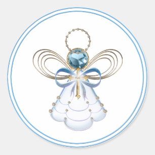 Christmas Angel of Faith Classic Round Sticker
