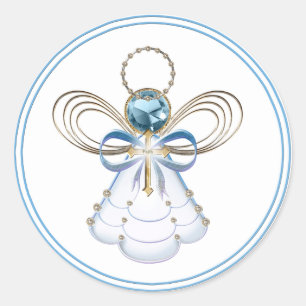 Christmas Angel of Faith Classic Round Sticker
