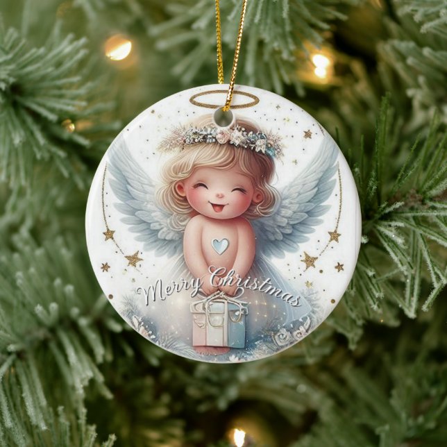 Christmas Angel Ornament, Angel baby Christmas  Ceramic Tree Decoration (Tree)