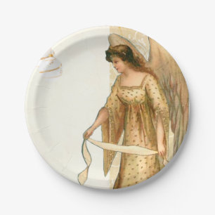 Christmas Angel & Ornaments  Paper Plate