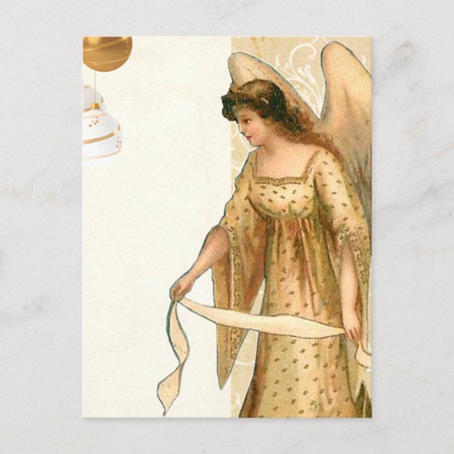 Christmas Angel & Ornaments  Postcard (Front)