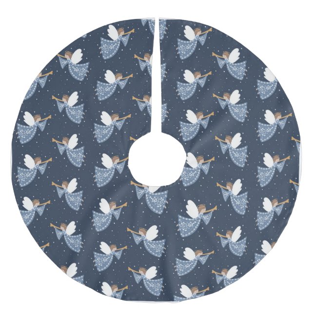 Christmas Angel Peace on Earth Holiday Heartfelt Brushed Polyester Tree Skirt (Front)