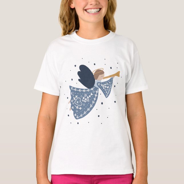 Christmas Angel Peace on Earth Holiday Heartfelt T-Shirt (Front)