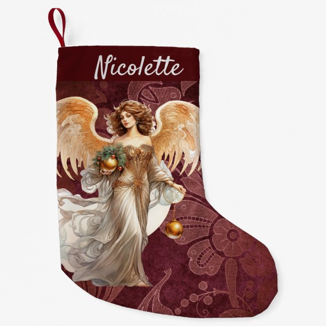 Christmas Angel Personalised Small Christmas Stocking (Front)