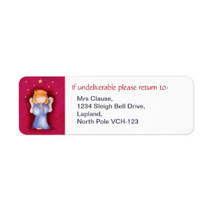 Christmas angel return address labels