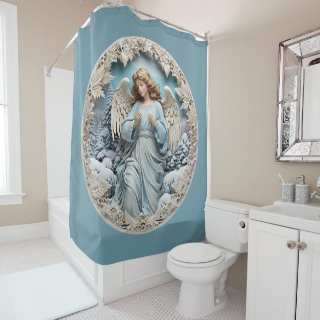 Christmas Angel Shower Curtain (In Situ)