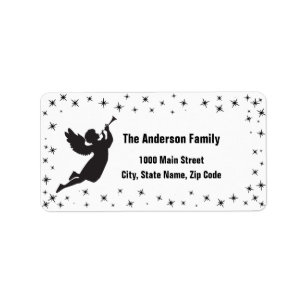Christmas Angel Silhouette Address Label