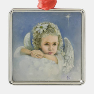 Christmas Angel Square Metal Tree Decoration