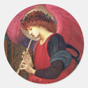 Christmas Angel Stickers - Burne-Jones - Red