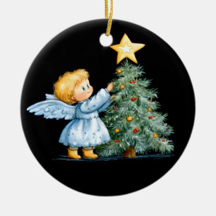Christmas Angel Sweet and Heartfelt Personalize Ceramic Tree Decoration