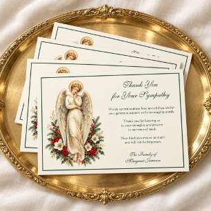 Christmas Angel Sympathy Funeral Memorail Thank You Card