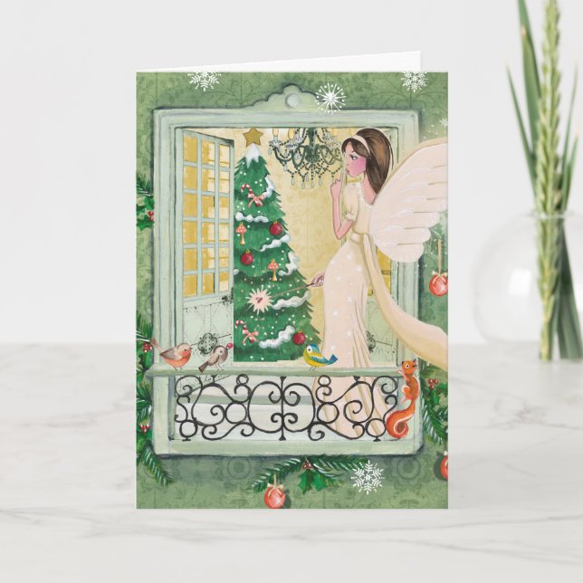 Christmas Angel Tree  | Christmas Greeting card (Front)