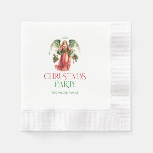 Christmas Angel Typography Christmas Party In Napkin