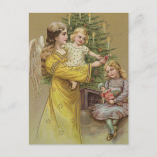Christmas Angel   Vintage Holiday Postcard