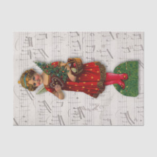 Christmas Angel Vintage Victorian Scrap Girl Big Tissue Paper