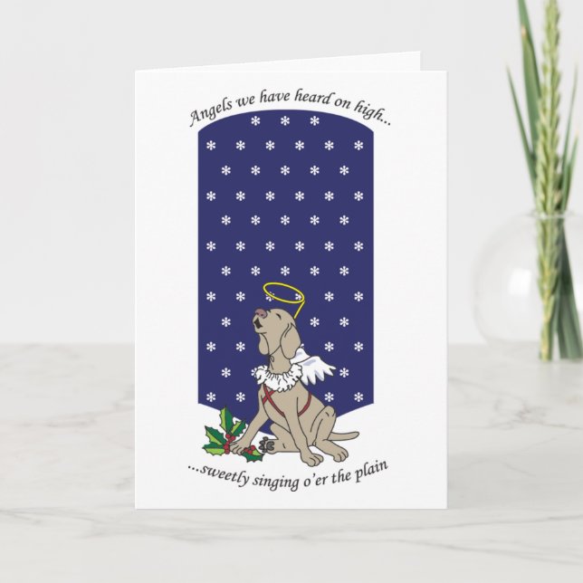 Christmas Angel Weimaraner Holiday Card (Front)