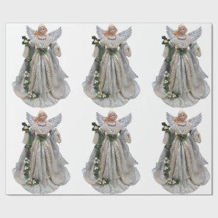 Christmas Angel White Wrapping Paper