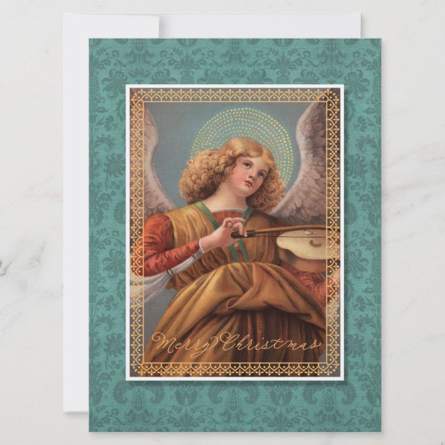 Christmas Angel with a Violin Invitation (Front)