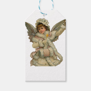 Christmas Angel With Candle Gift Tags