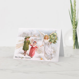 Christmas Angel with Children Holiday Card