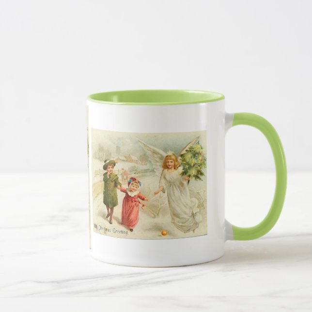 Christmas Angel with children Mug (Right)