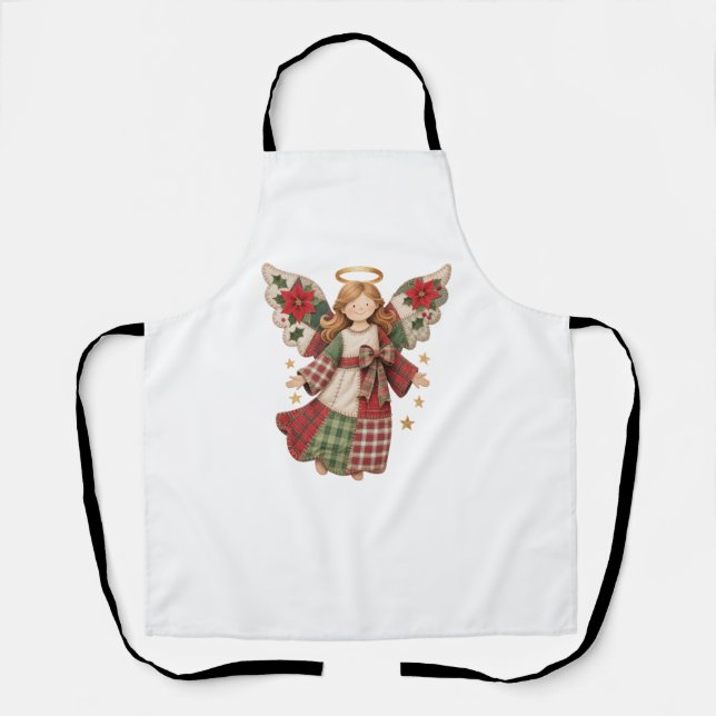 Christmas Angel with Golden Stars Apron (Front)