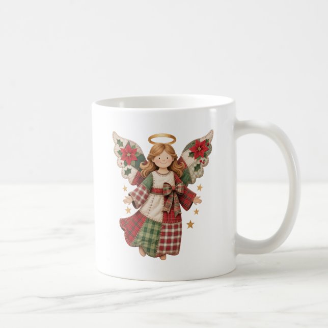 Christmas Angel with Golden Stars Coffee Mug (Right)